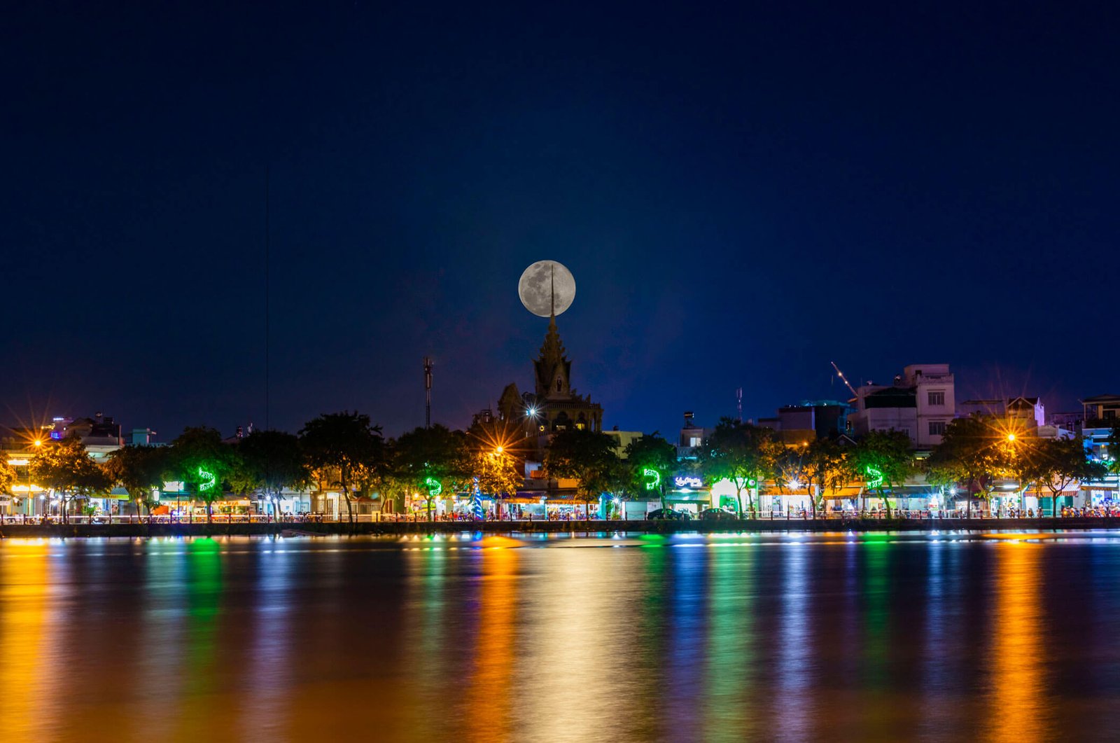 A Cambodian city at night