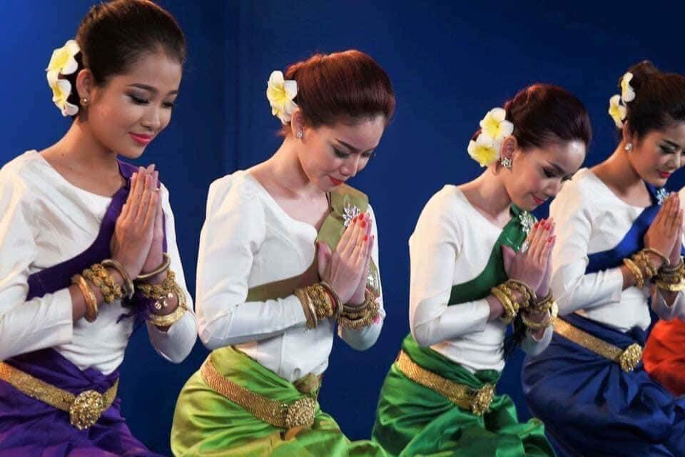 Cambodians performing Sampeah greeting