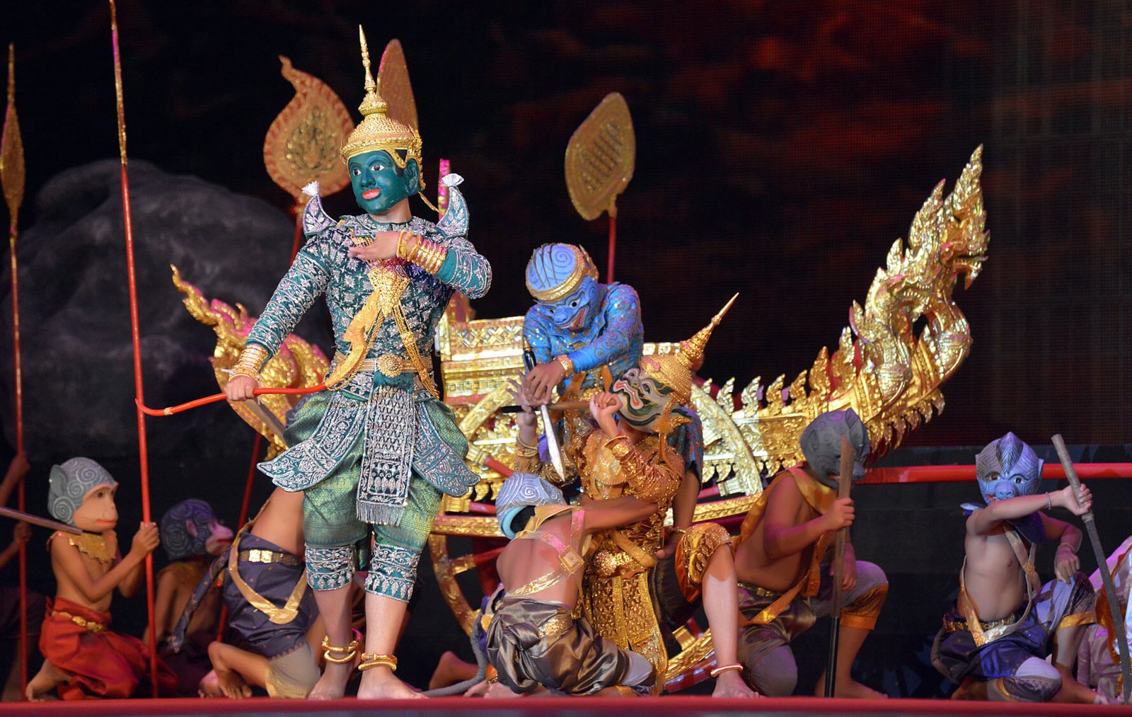 Traditional Cambodian Masked Drama Performers